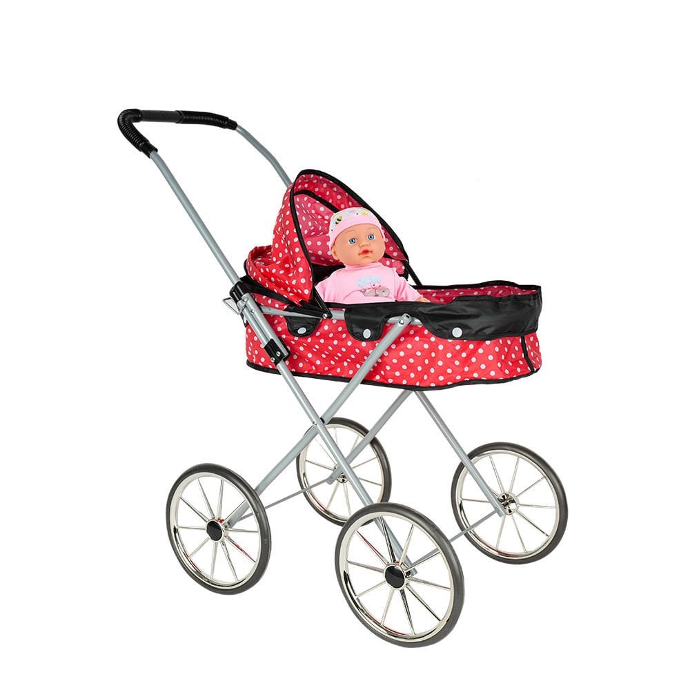 Capacity Silver Wheeled Baby Stroller - 50 kg Carrying Capacity