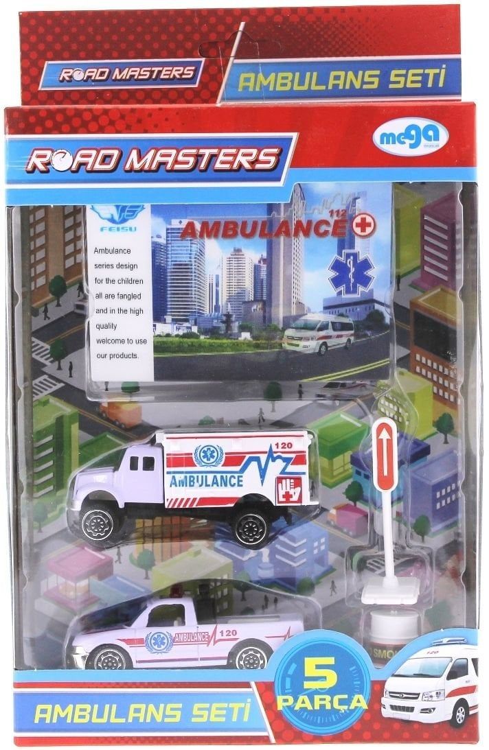 Metal Ambulans Seti 5 Parça