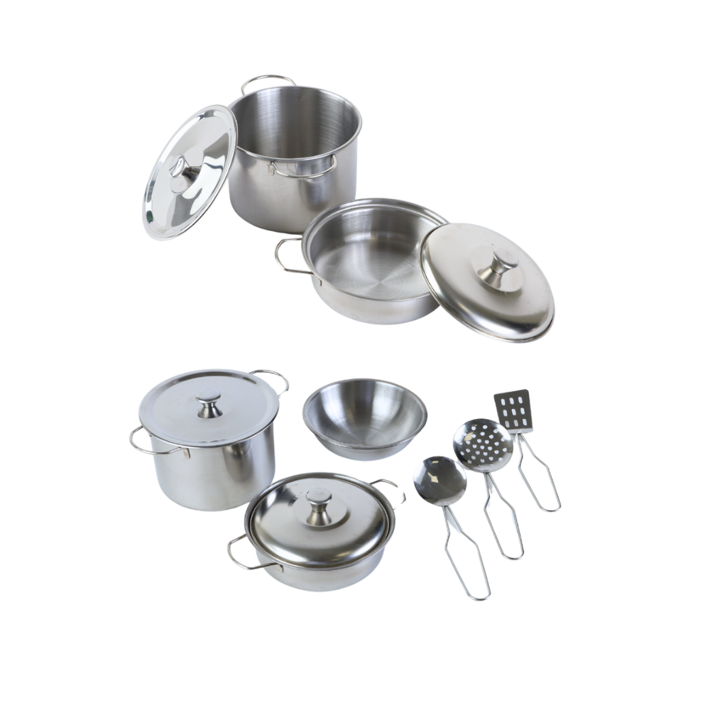 8 Pcs Metal Cooking Pots and Pans Set