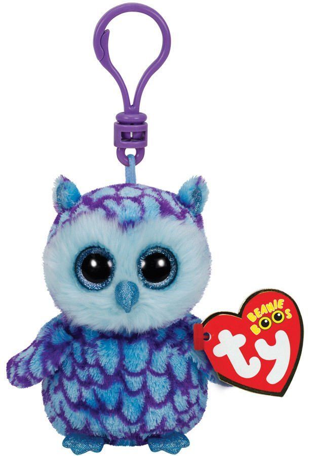 TY Beanie Boos Oscar Mavi Mor Baykuş Anahtarlık 12 cm.