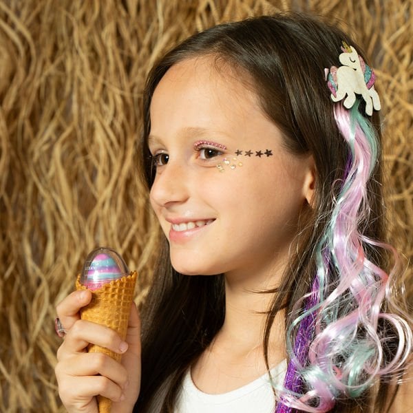 Lukky Unicorn Klipsli Mavi/Pembe 35 cm Saç Tokası