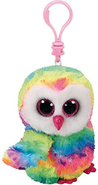 TY Beanie Boos Rengarenk Baykuş Owen Peluş Anahtarlık 12 cm.