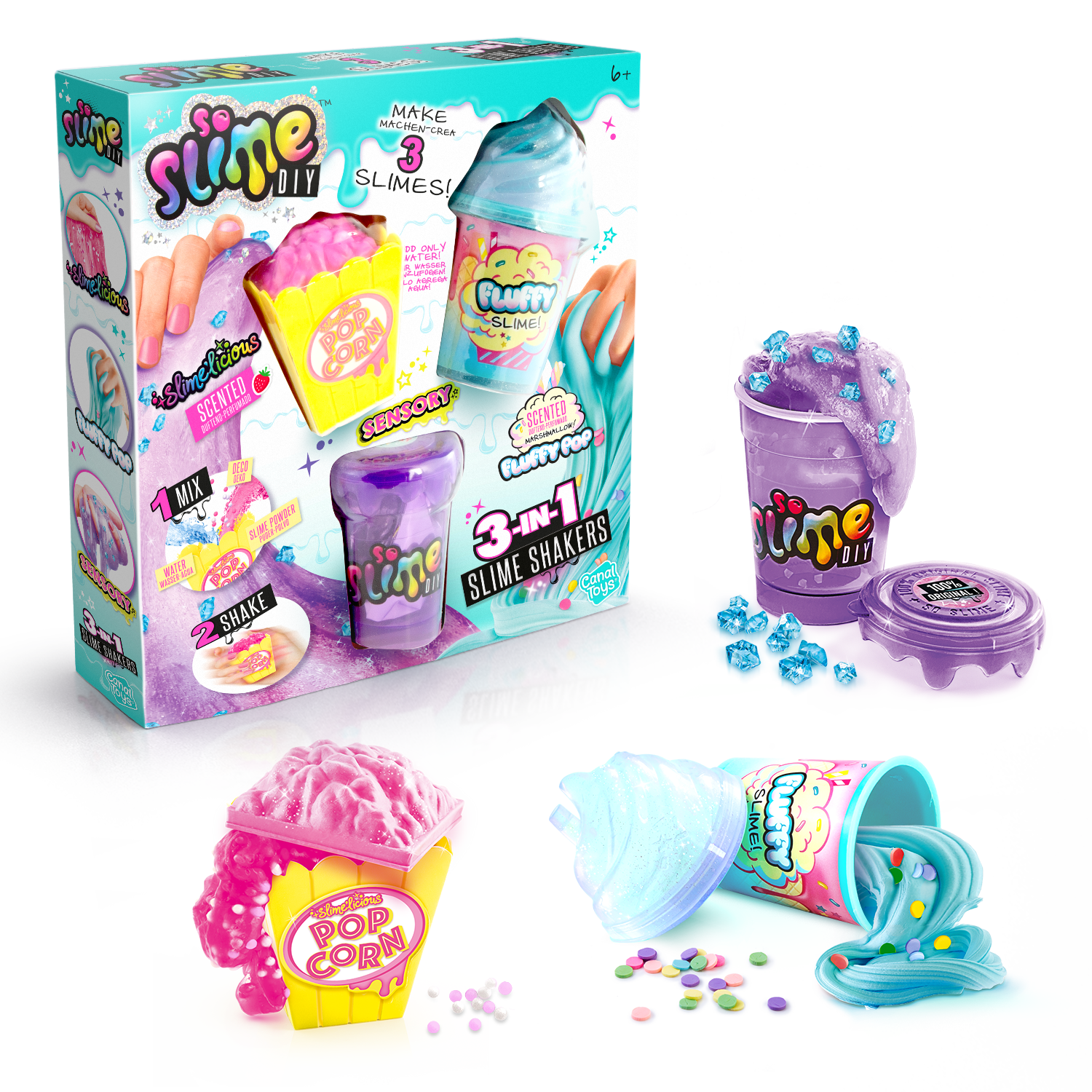 Slimelicious Slime Shaker Üçlü Slime Şişeleri