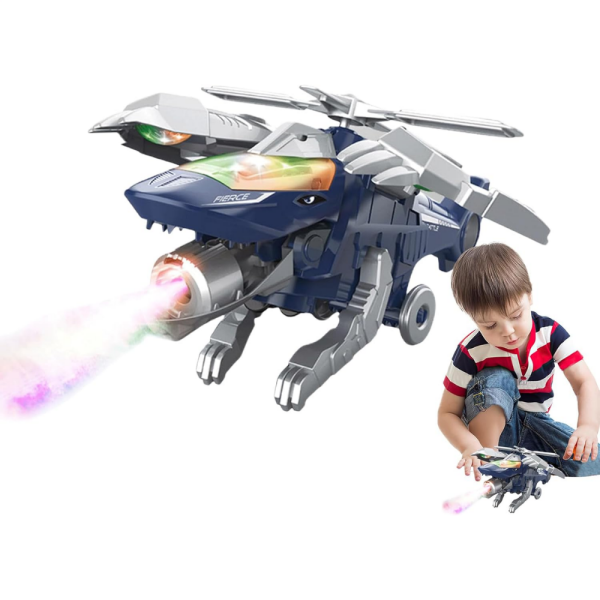 Dinozora Dönüşen Işıklı ve Sesli Helikopter