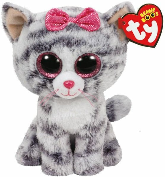 TY Beanie Boos Gri Çizgili Kedi Kiki Peluş 15 cm.