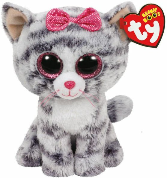 TY Beanie Boos Gri Çizgili Kedi Kiki Peluş 15 cm.