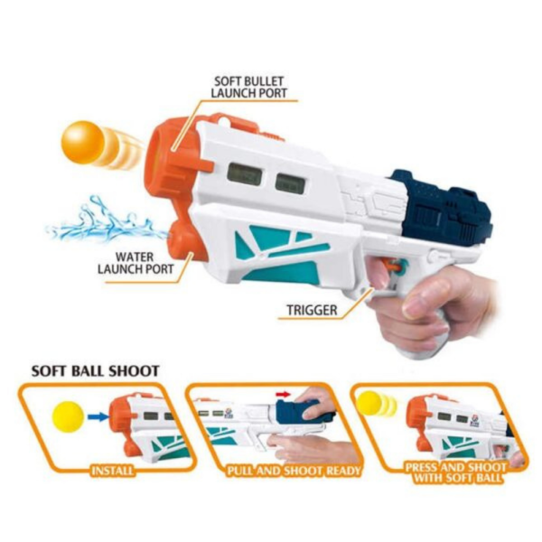 2 in 1 Ball Shooting Water Gun