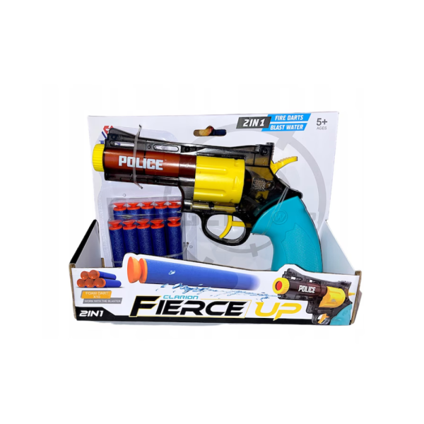 2-in-1 Dart-Firing Revolver Water Gun