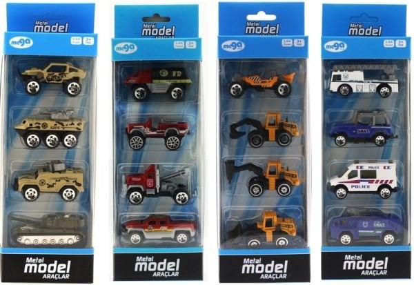 Die-Cast Dörtlü Acil Kurtarma Araçları Seti
