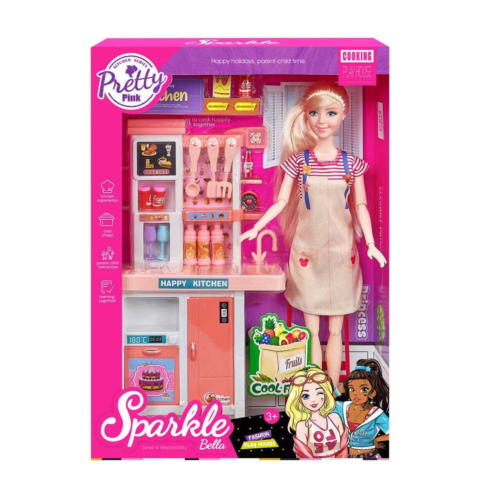 Sparkle Bella Princess Mutfak Dolabı Seti