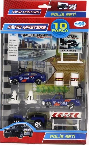 10 Parça Die-Cast Polis Seti