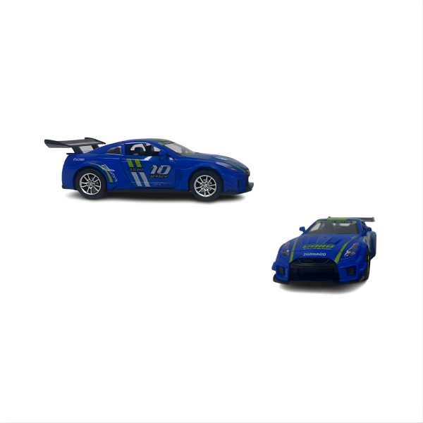 Die-Cast Çek Bırak Işıklı ve Sesli Şeritli Yarış Arabası No:10