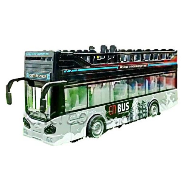 30 cm Sür Gitsin Üstü Açık Sesli ve Müzikli Otobüs