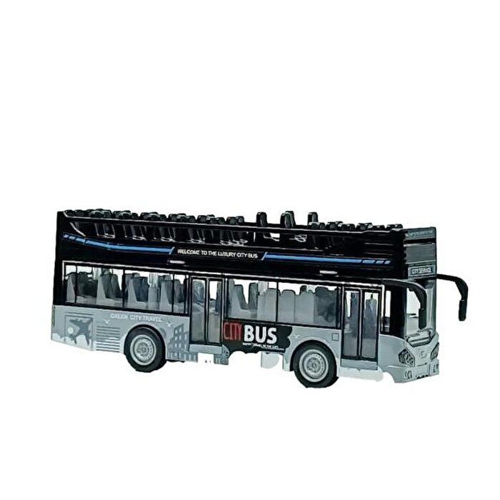 30 cm Sür Gitsin Üstü Açık Sesli ve Müzikli Otobüs