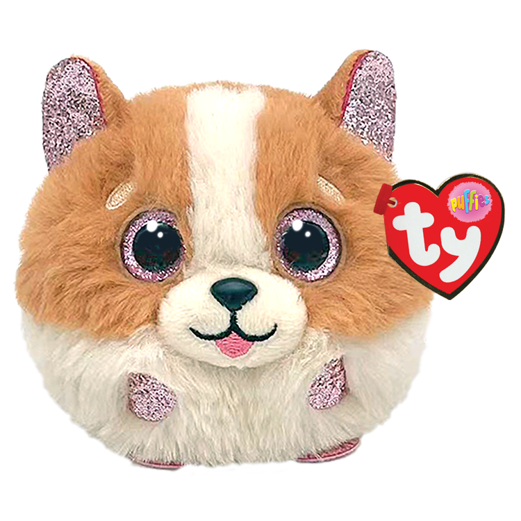 TY Puffies Tanner Kahverengi Beyaz Köpek 7 cm.