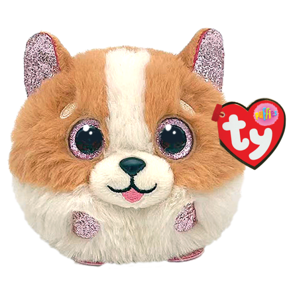 TY Puffies Tanner Kahverengi Beyaz Köpek 7 cm.