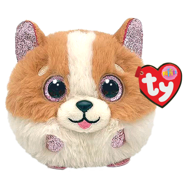 TY Puffies Tanner Kahverengi Beyaz Köpek 7 cm.
