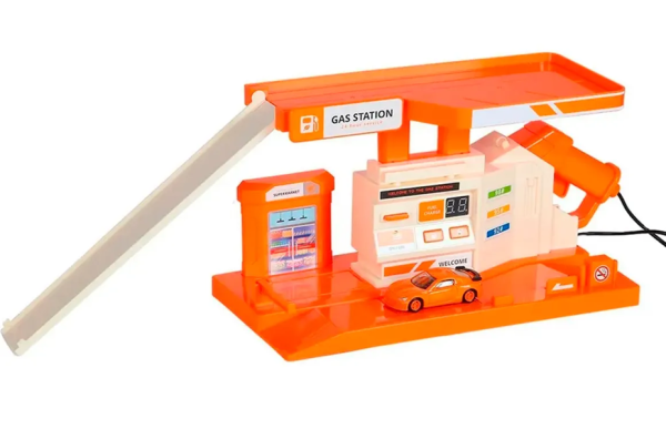 Die-Cast Turuncu Benzin İstasyonu Seti