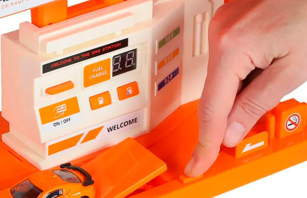 Die-Cast Turuncu Benzin İstasyonu Seti