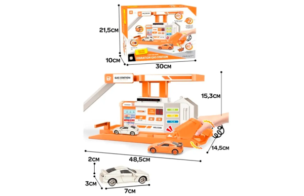 Die-Cast Turuncu Benzin İstasyonu Seti