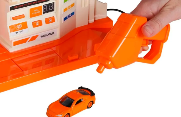 Die-Cast Turuncu Benzin İstasyonu Seti