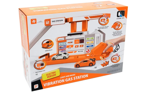 Die-Cast Turuncu Benzin İstasyonu Seti