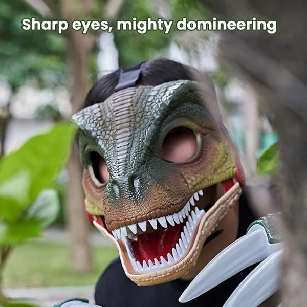 Sesli Velociraptor Maskesi