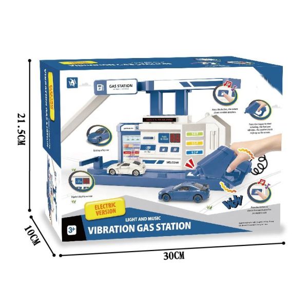 Die-Cast Mavi Benzin İstasyonu Seti