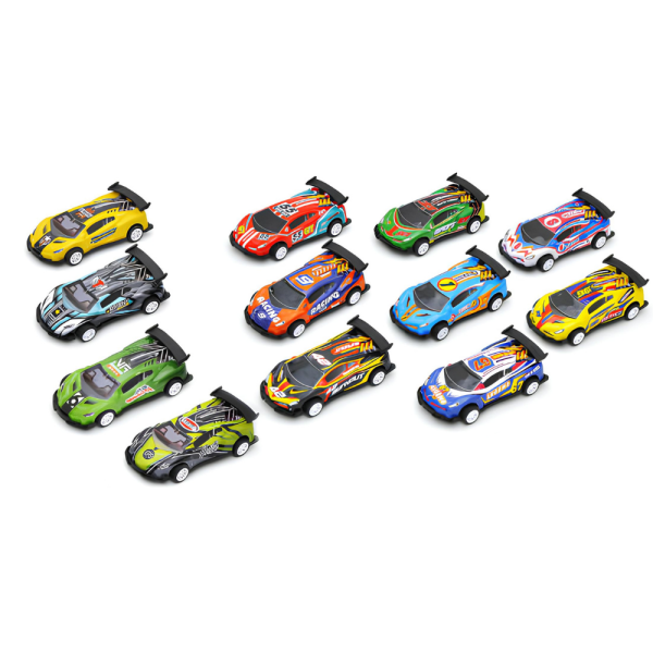 12'li Fırlatmalı Çek Bırak Yarış Arabaları Seti