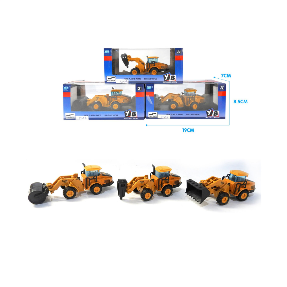 14 cm Die-Cast Mini İnşaat Araçları