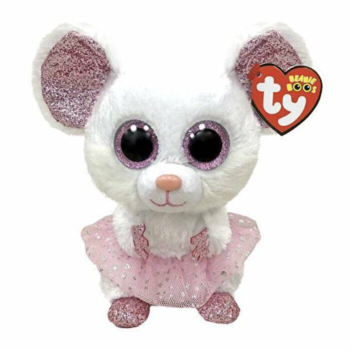 TY Beanie Boos Beyaz Balerin Beyaz Fare Nina Peluş 15 cm.