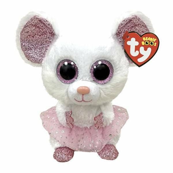 TY Beanie Boos Beyaz Balerin Beyaz Fare Nina Peluş 15 cm.