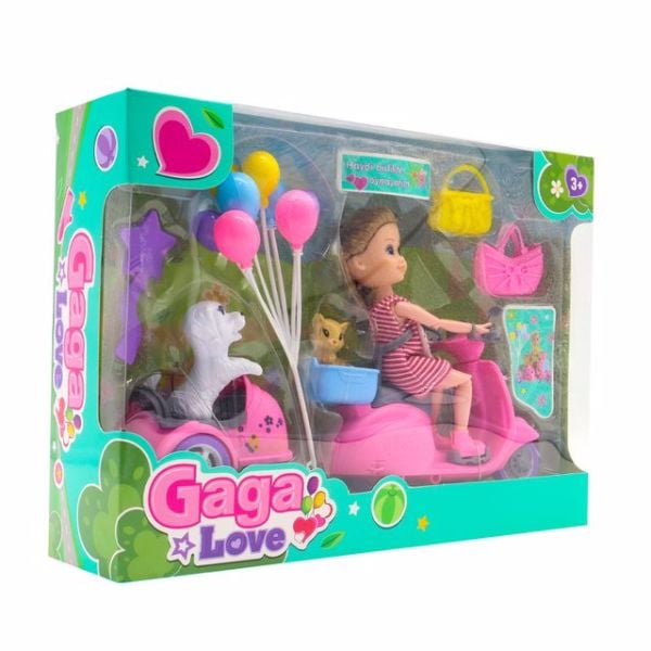 Gaga Love ve Köpeği Motosiklet Gezisi Mavi