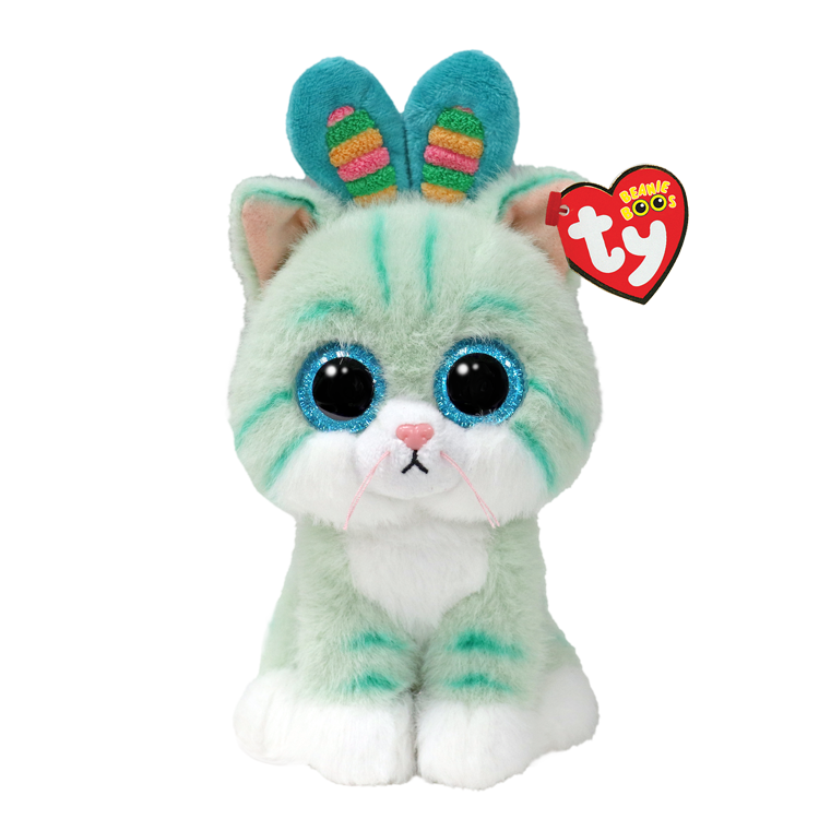 TY Beanie Boos Turkuaz Kedi Gumdrop Peluş 15 cm.