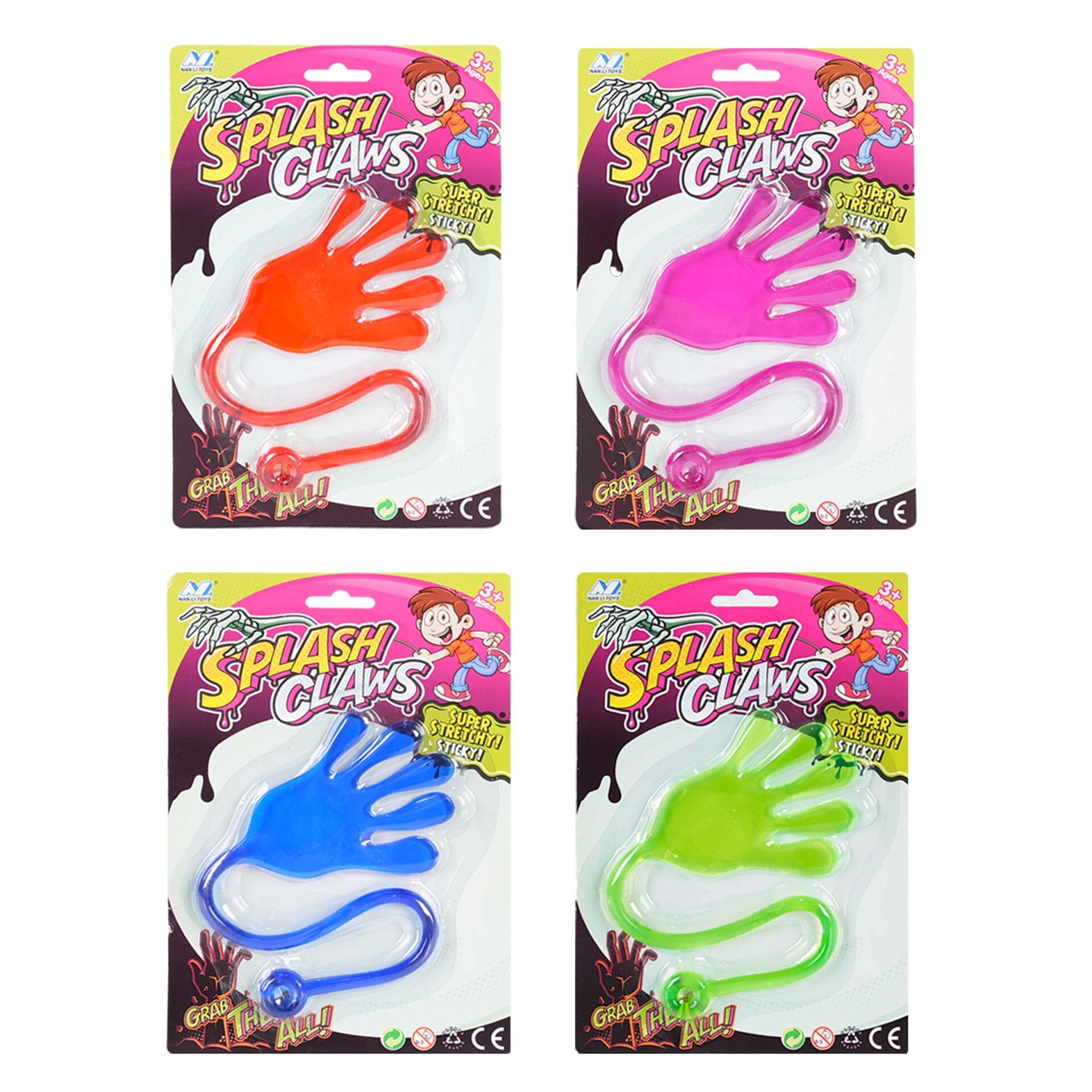 Splash Claws Yapışkan El (4 Asorti)