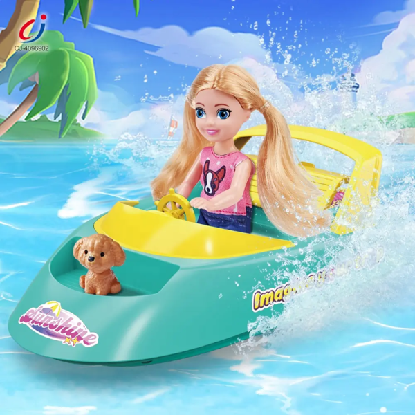 9 Parça Mini Moda Bebek ve Sürat Teknesi