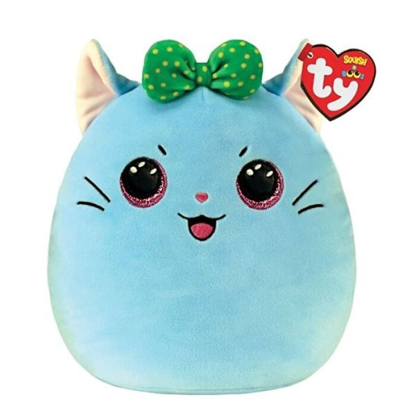TY Squishy Beanies Fiyonklu Mavi Kedi Kirra Peluş 25 cm.
