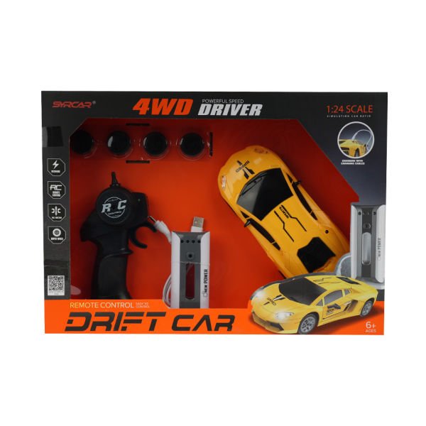 1:24 Uzaktan Kumandalı Sport Drift Car - Gri & Sarı