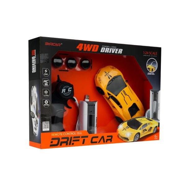 1:24 Uzaktan Kumandalı Sport Drift Car - Gri & Sarı