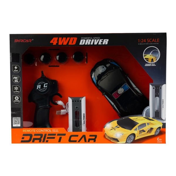 1:24 Uzaktan Kumandalı Sport Drift Car - Siyah & Beyaz