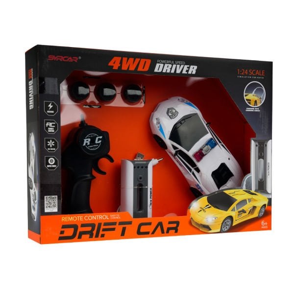 1:24 Uzaktan Kumandalı Sport Drift Car - Siyah & Beyaz