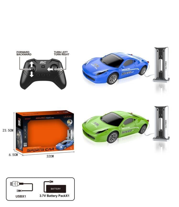 1:24 Uzaktan Kumandalı Sports Car - Yeşil & Mavi