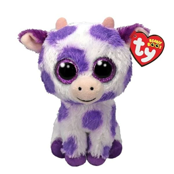 TY Beanie Boos Mor Benekli İnek Ethel Peluş 15 cm.