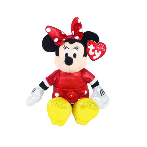 TY Sparkle Sesli Kırmızı Elbiseli Minnie Mouse Peluş 20 cm.