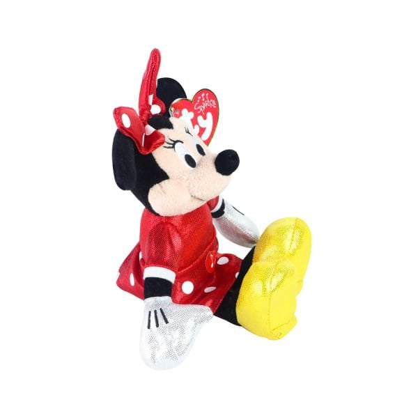 TY Sparkle Sesli Kırmızı Elbiseli Minnie Mouse Peluş 20 cm.