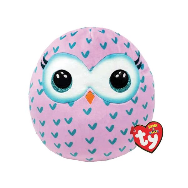 TY Squishy Beanies Pembe Baykuş Winks Peluş 25 cm.