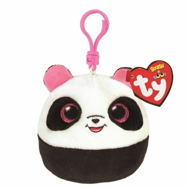 TY Squishy Beanies Siyah Beyaz Panda Bamboo Peluş Anahtarlık 12 cm.