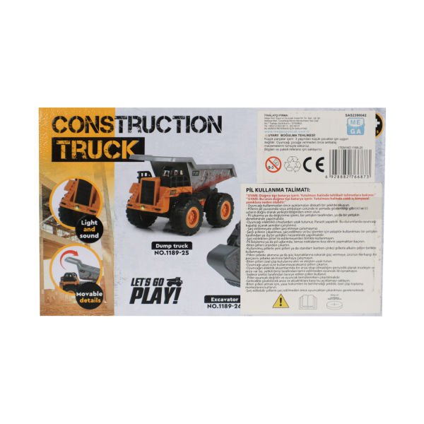 Fun Truck Sesli ve Işıklı Pilli İnşaat Taşıyıcı
