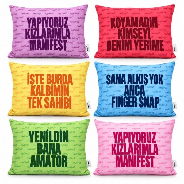 Manifest Baskılı Kırlent 35x45 cm.