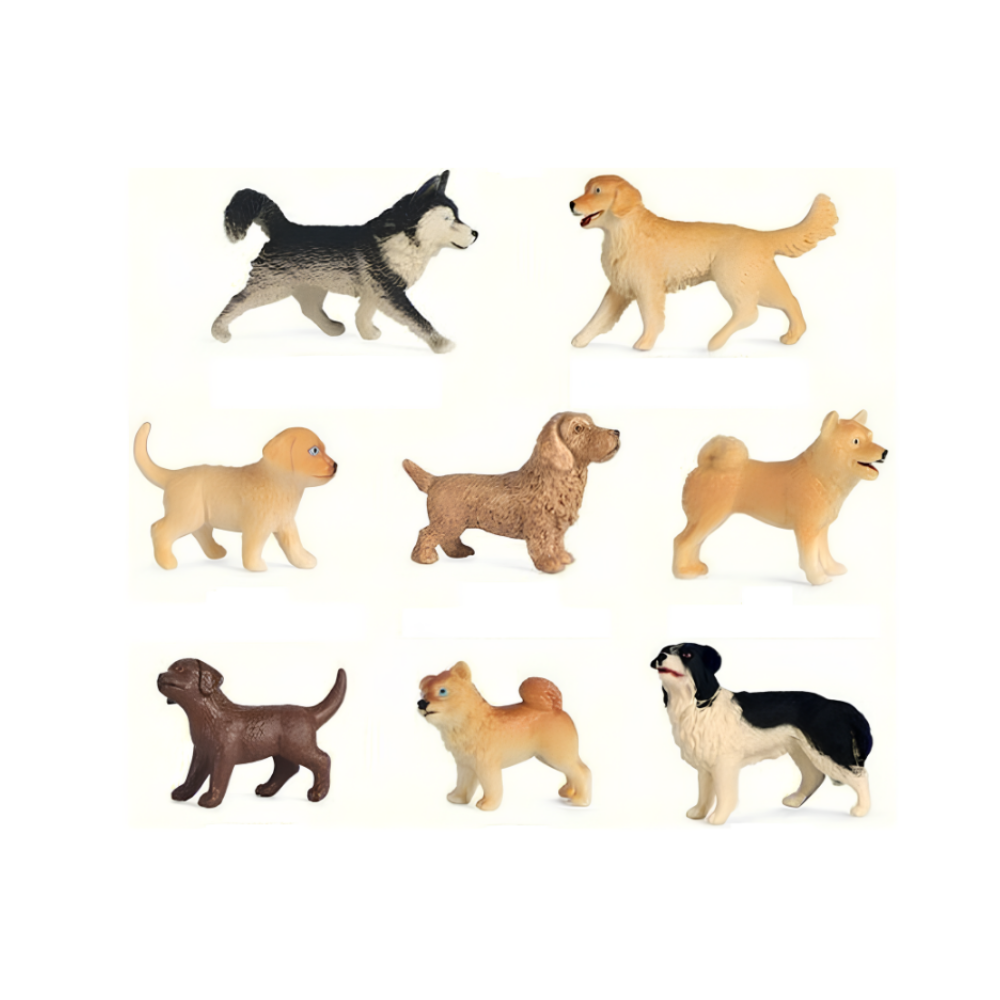 6'lı Mini Köpek Yavrusu Hayvan Seti (2 Asorti)